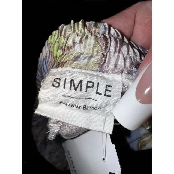 Women's XL Floral Wide-Leg Crop Pants Tassel Drawcord Pull-On - Picture 2 of 9